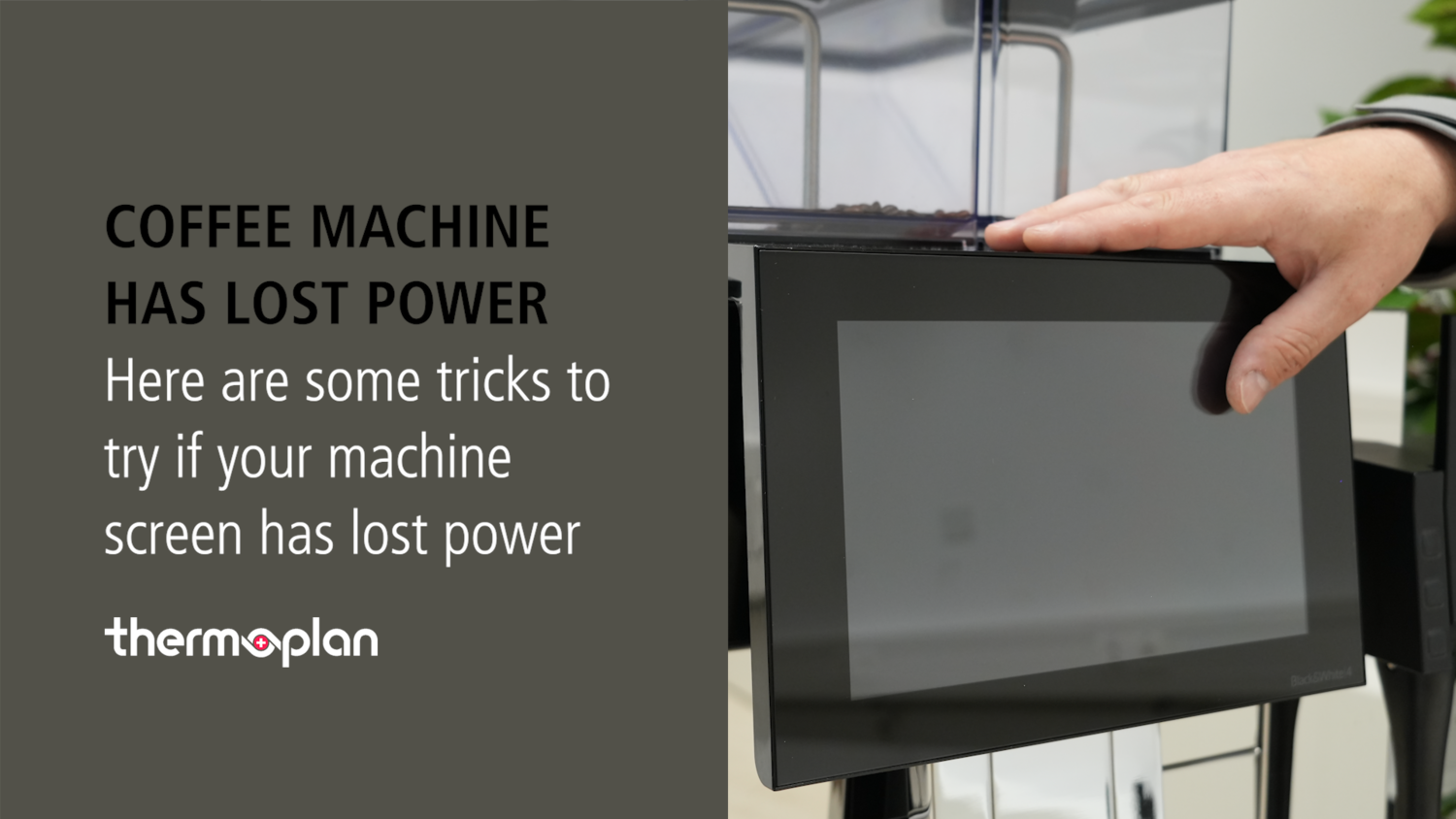 Coffee machine screen has lost power